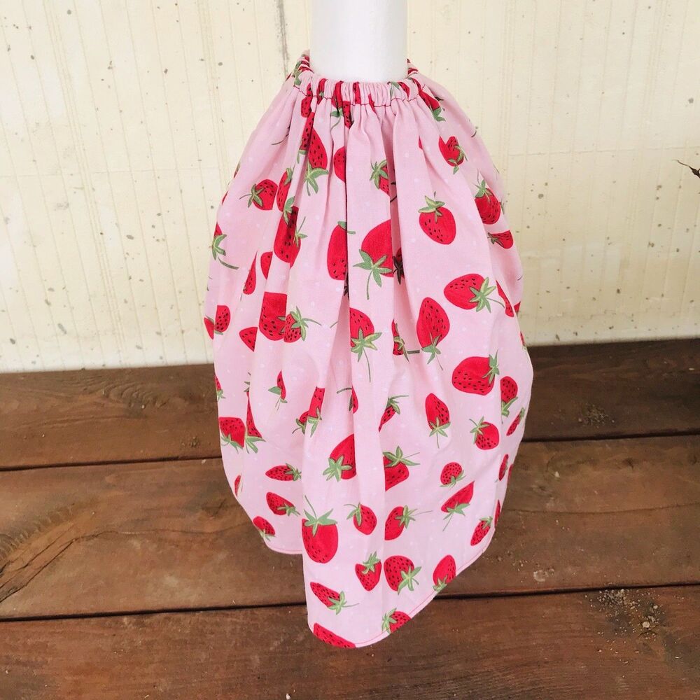 Porch Goose Dress Outfit Fits 18-23 Inch Goose Handmade Pink June Strawberries - Picture 4 of 10